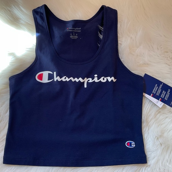 Champion Logo Cropped Tank Top - NWT - Size Large - Picture 2 of 9